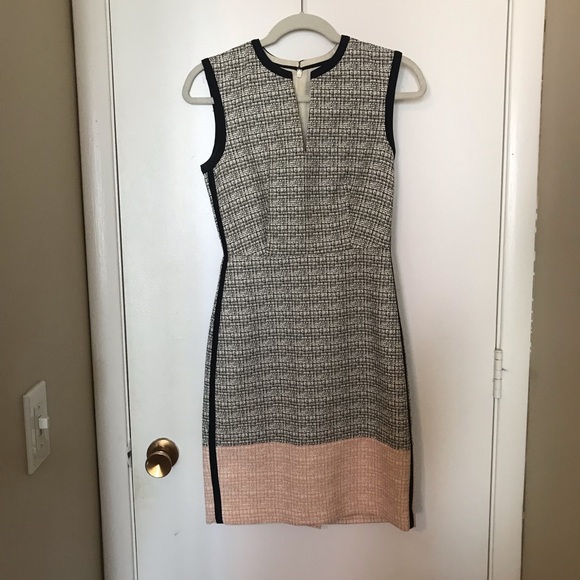 JCrew Colorblock Tuxedo Stripe Tweed Sheath Dress - Picture 2 of 7